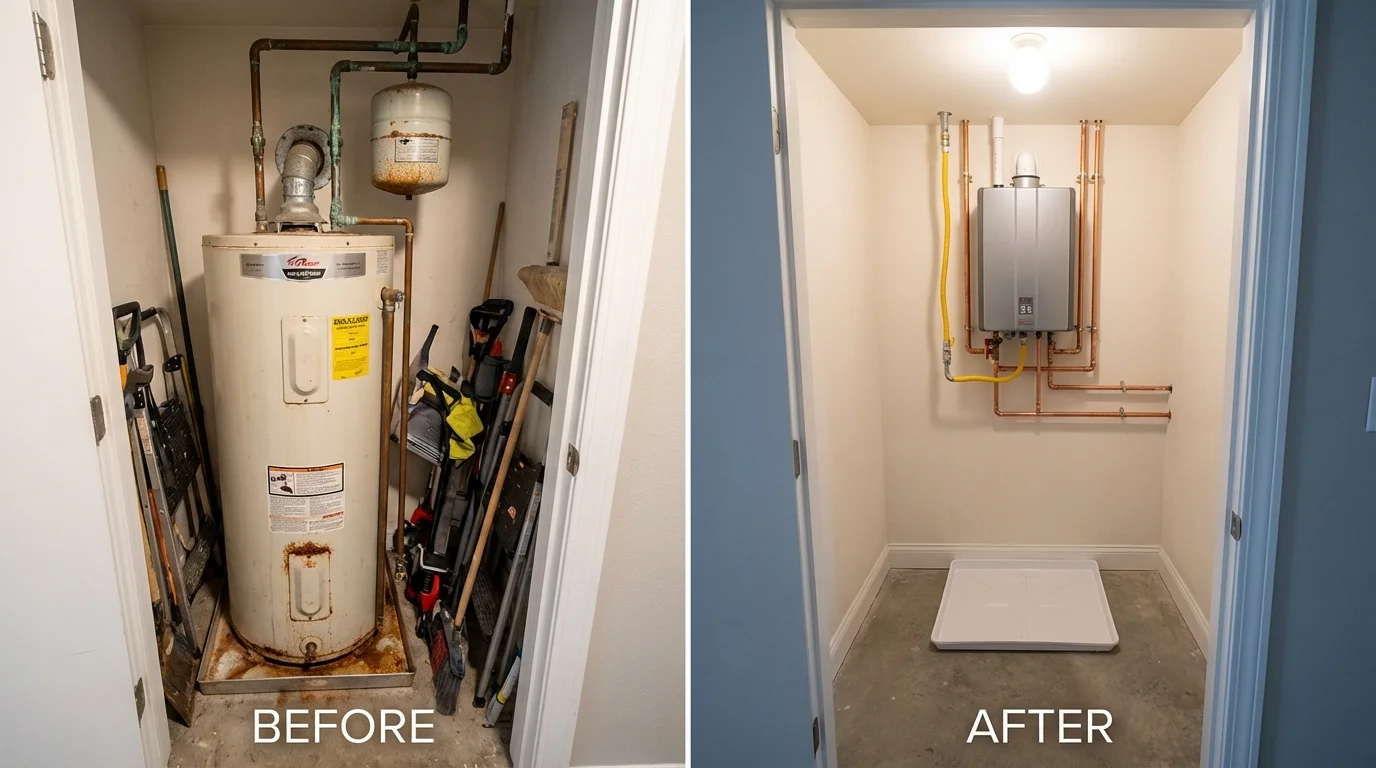 Tank water heater versus wall-mounted tankless unit comparison for Strafford, MO homeowners